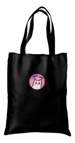 Tote Bag Bolsa Gabardina Bordado Gatito I Don't Care