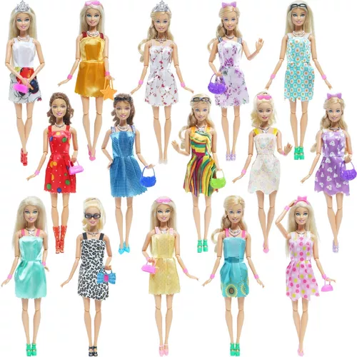 Roupa Para Barbie Boneca Roupas Acessórios Bolsas Kit 42 Pç