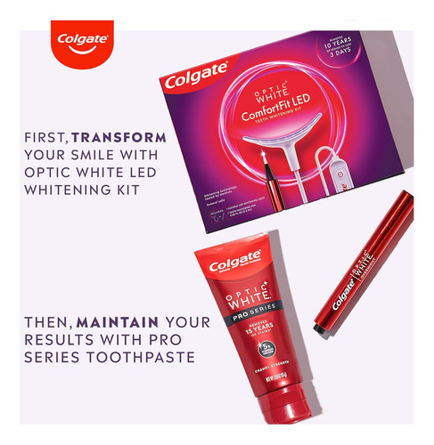 Paquete Colgate Optic White Comfortfit Kit De Blanqueamiento