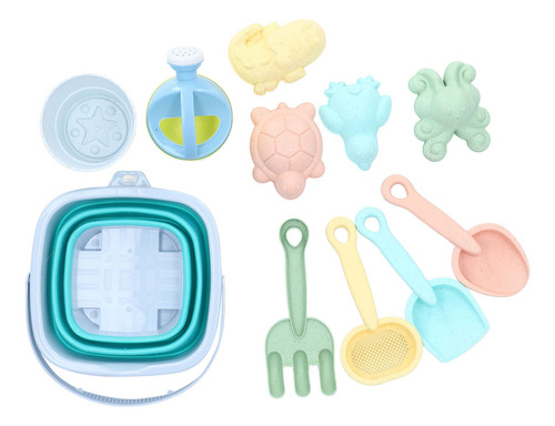 Set De Playa Sand Toys, Juego De Baldes Y Palas Plegables
