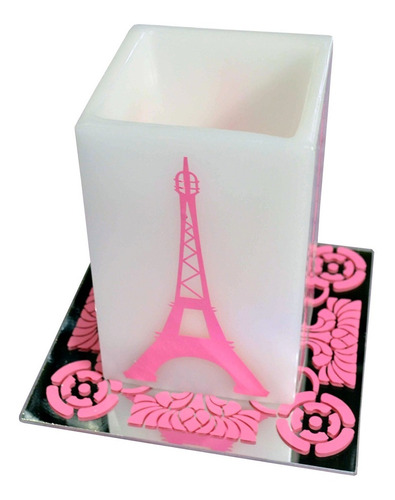 Centro De Mesa Xv Años Torre Eiffel Rosa