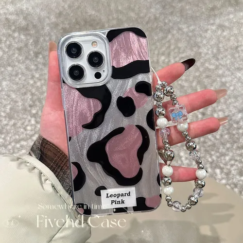 Carcasa Ins Trendy Chic Con Diseño De Leopardo Rosa Para Oppo A16 A15 A17 A1