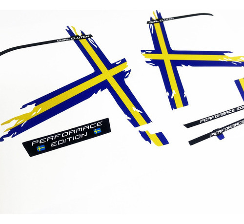 Kit Faixas Miniatura 1/32 Adesivo Para Volvo Performance Fh Cor Azul/amarelo
