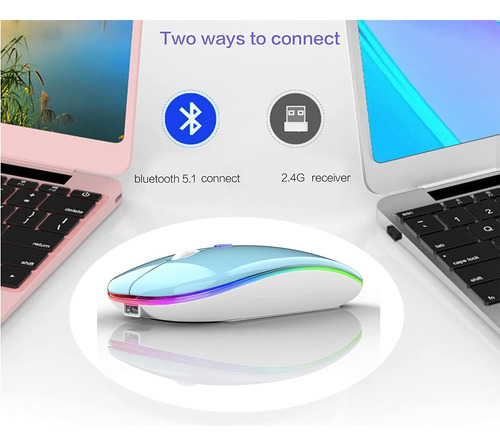 Ratón Inalambrico Peibo Bluetooth Usb, C/ Luz Led, Cele...