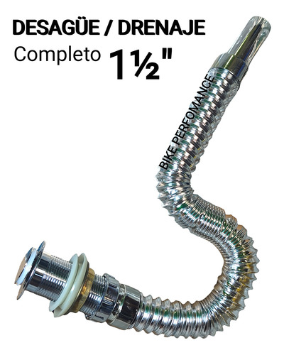 Desague Bajante Completo Lavamanos Acero Push Boton Clase A