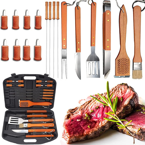 Utensilios Para Asador Portátil Kit Parrilero 19 Pzs