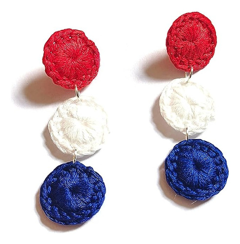 Sysaic Knotz Red White Blue Earrings 4th Of July Earrings Am