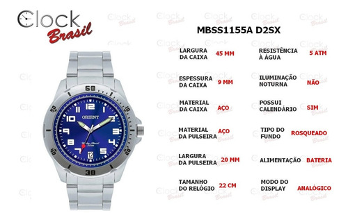 Imagem 7 de 10 de Relógio Orient Masculino Mbss1155a D2sx Oficial Nf-e