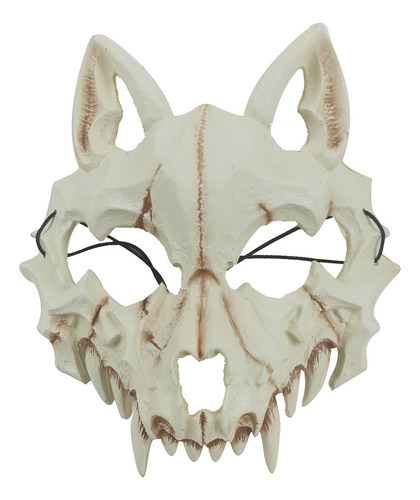 Máscaras de osso de animal em forma de esqueleto, máscara colorida de osso de lobo