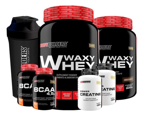 Pack 2 Whey Protein + 2 Bcaa + 2 Creatina + Vaso