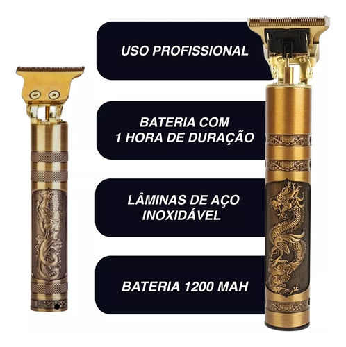 Maquina Acabamento Profissional Cabelo Barba Sem Fio Premium