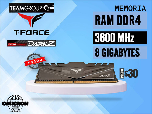 T-force Darkz Módulo De Memoria (8 Gb, 3600 Mhz, Cl18, Ddr4) (Usado)