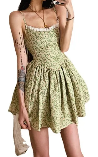 Vestidos Casuales Cortos Vestidos Juveniles Vestido Verde Cuotas
