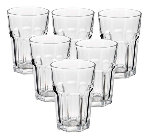 Imagen 2 de 5 de Vaso Vidrio Facetado 400ml X6 Rigolleau Oslo