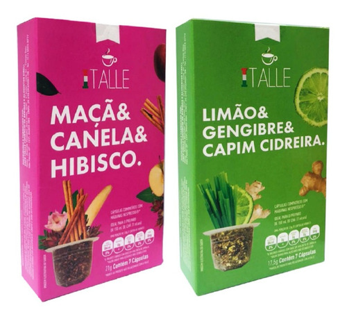 Cápsula Nespresso Chá Limão Maça Hibisco Café Italle