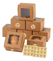 Comprar Aisey Cajas De Panaderia Con Ventana, Cajas De Galletas Pequ