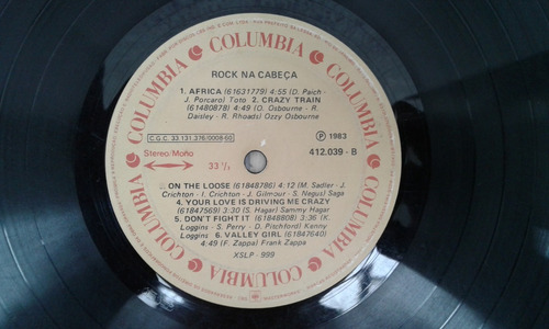 Rock Na Cabeca  1983 Ed Bras.