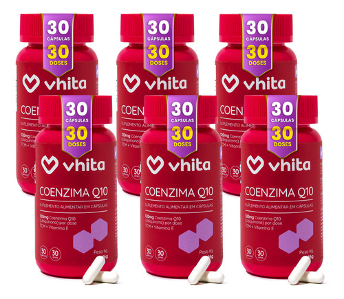 Coenzima Q10 Vhita 120mg Tcm Vitamina E 30 Cápsulas Sabor Sem Sabor