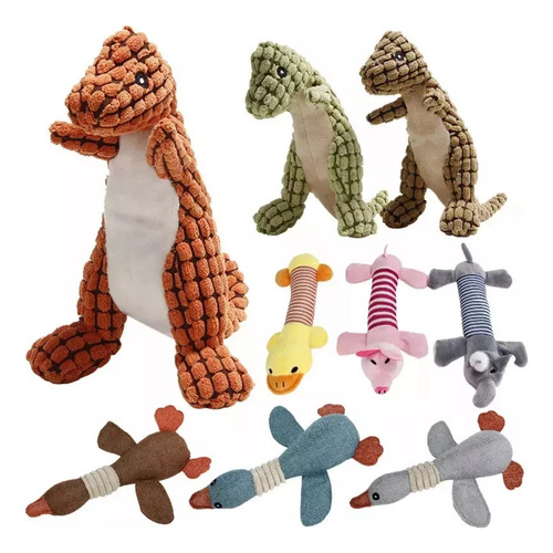 Kit Dino Indestructible For Perros Con 3 Divertidos Juguete