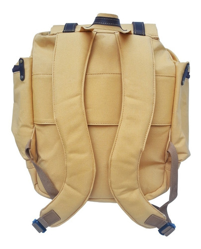 Imagen 3 de 5 de Mochila Grecco Algodón Repele Agua C/cuero San Roman 20 L.