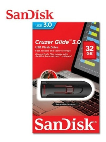 Pendrive Sandisk Cruzer Glide 32gb Usb 3.0 Cz600 (novo/lacr)