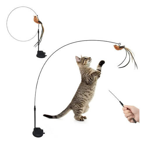 Juguete Para Gatos Y Pájaros Con Soporte Fijo Para Ventosas,