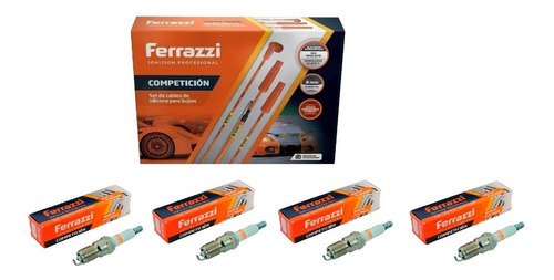 Kit Cables + Bujias Ferrazzi Competicion Fiat 128 1.1 / 1.3