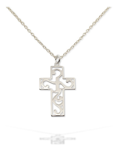 Dije Cadena Cruz Cristo Filigrana Plata Ley 925 Hombre Mujer