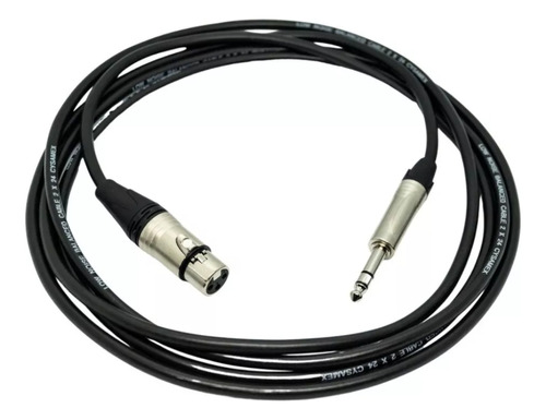 Cable Xlr Hembra A Plug 6.3 Balanceado 2 Mts
