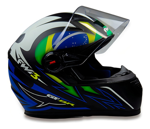 Capacete Fechado Preto Fosco Moto Gtn Brasil Com Viseira Fw3 Tamanho do capacete 58