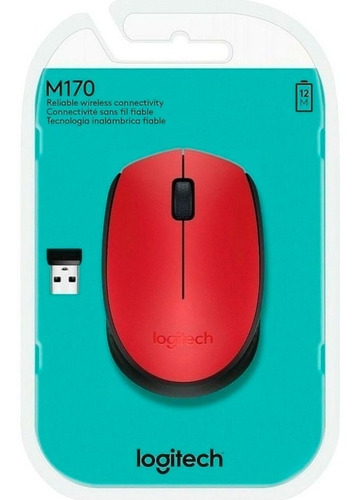 Mouse M170 Logitech Inalámbrico Usb - Rojo 