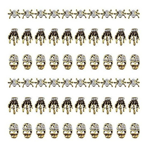 Etiquetas Y Calcomanías - 60 Pieces Skull Nail Charms Spider