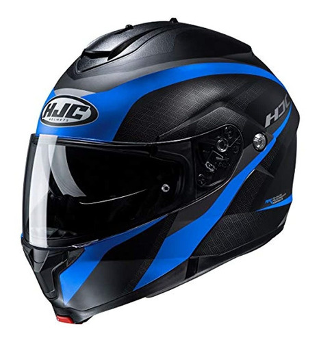 Casco De Moto Talla M, Color Negro-azul, Hjc Helmets