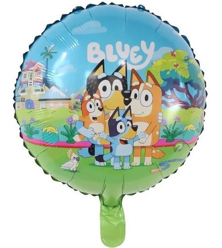 12 Globos Bluey. Incluye Varillas. 45x45 Cm