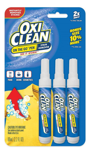 Oxi Clean On The Go Quitamanchas Para Ropa Y Tela 3 Piezas