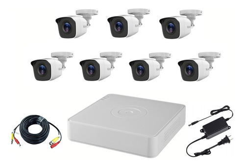 Kit 7 Cámaras Hilook 2mp Dvr 8ch Hikvision 1080lite Completo