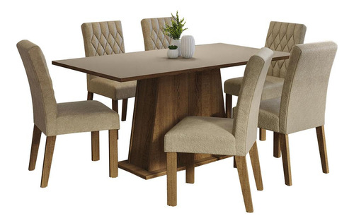 Juego Comedor Mesa Tapa Madera 6 Sillas Britney Madesa