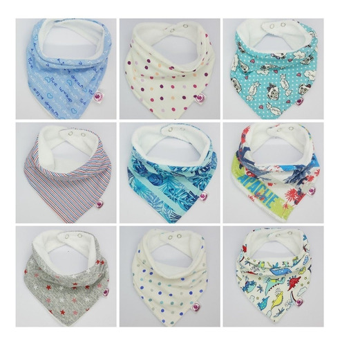 Baberos Bandana X 6 Babita Algodón Y Toalla Ajuar