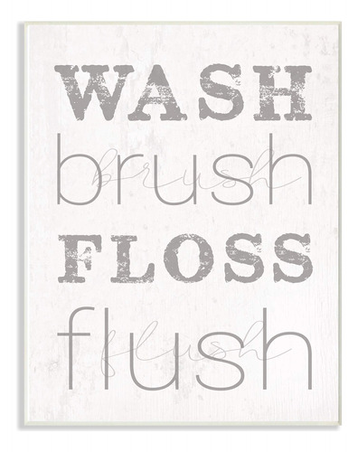Wash Brush Floss Flush Gris Y Blanco Envejecido Aspecto...