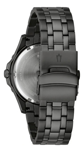 Reloj Bulova Hombre 98b438 Correa Negro Bisel Negro Fondo Negro