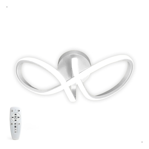 Plafon Lustre Led Infinito Teto Spot Luminária Mesa Cozinha Sala 34cm Dimmer 3 Tons Quente Frio Natural Amsterdã Branco Casa Attract 4x4sc