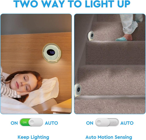 Reloj De Baño, Luz Nocturna Con Sensor De Movimiento Led