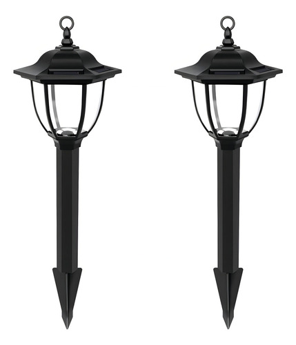 Set 2 Luz Led Farol Estaca Impermeable Energia Solar Jardin