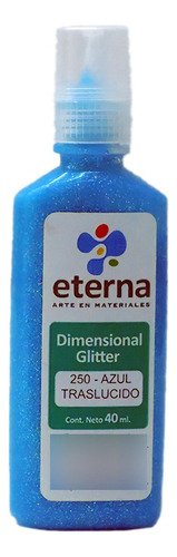 Pintura Dimensional Eterna 40ml Glitter Color Del Óleo Translúcido Azul