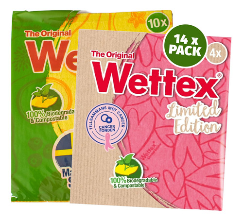 Wettex The Original - Paquete De 14 Panos De Cocina Suecos P