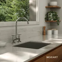 Comprar Grifería cocina canilla doble comando Mozart Texas premium color cromado para mesada 9960