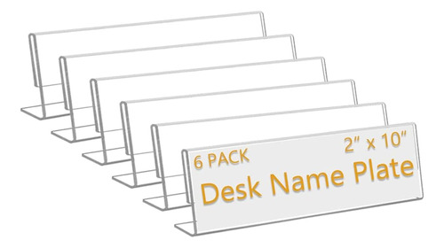 Paquete De 6 Placas De Identificación De Oficina Acrílicas D