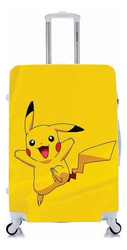 Capa Protetora Mala Viagem Personalizada Media Pikachu Feliz