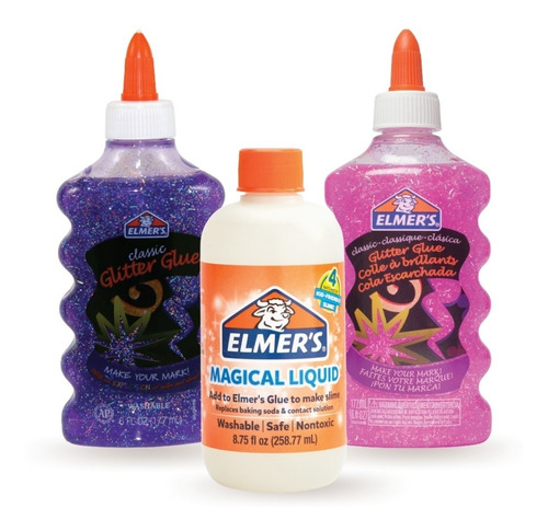 Pack Glitter Para Hacer Slime Trendy Elmer's 3 Piezas