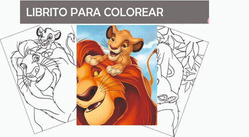 Kit Imprimible Librito Para Colorear Personalizados Rey Leon